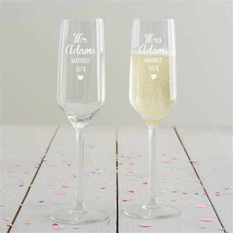 Personalised Anniversary Champagne Flute Set By Becky Broome | notonthehighstreet.com