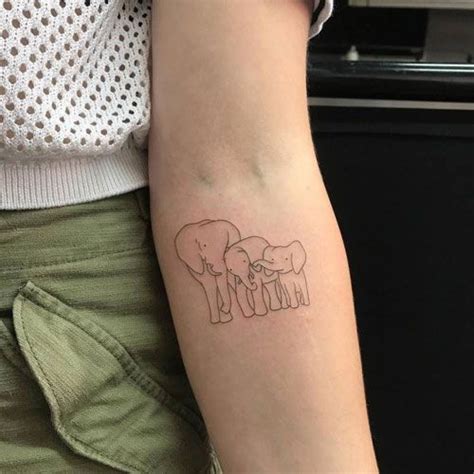 Cute Elephant Tattoo Outline | Best Tattoo Ideas