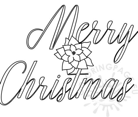 Merry Christmas calligraphy lettering printable | Coloring Page