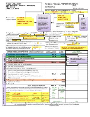 Tangible Sample DR-405 Form - Hendry County Property Appraiser - Fill ...