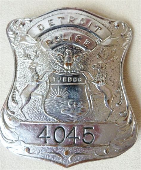 Detroit Police Department Badge, US State of Michigan (Early 20th Century) | Detroit police ...