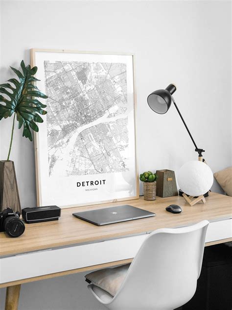 Detroit Map Print Detroit Poster Detroit Print Detroit Wall - Etsy