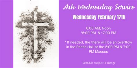 Ash Wednesday Services – St James Roman Catholic Parish