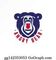 450 Angry Bear Logo Template Illustration Cartoon | Royalty Free - GoGraph