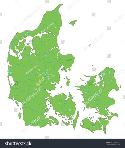 High detailed Denmark physical map. - Royalty Free Stock Vector ...