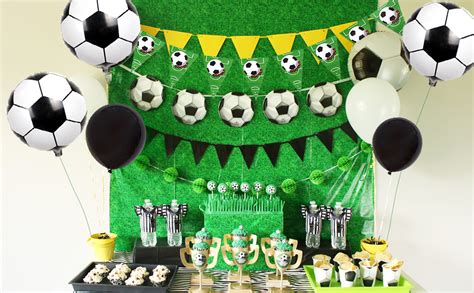 JOYMEMO Football Themed Party Decorations with Football Foil Balloons, Bunting Banner, Napkins ...