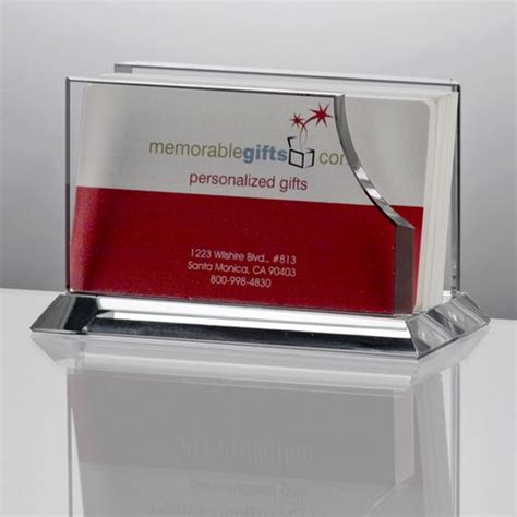 Personalized Crystal Desktop Business Card Holder