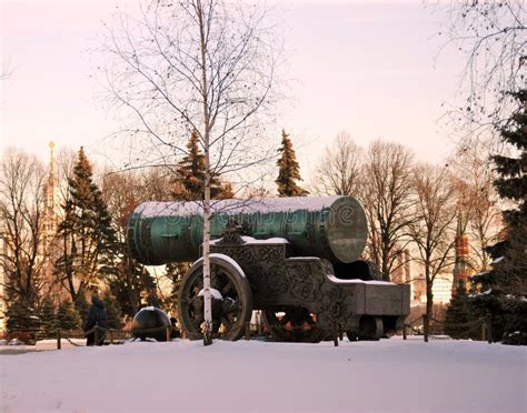 Tsar Cannon King Cannon in Moscow Kremlin in Winter. Stock Image ...