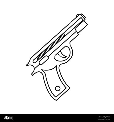 Pistol gun icon, outline style Stock Vector Image & Art - Alamy