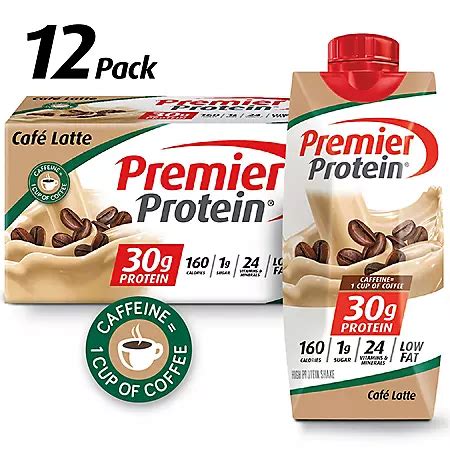 Premier Protein 30g High Protein Shake, Café Latte (11 fl. oz., 12 pk.) - Sam's Club