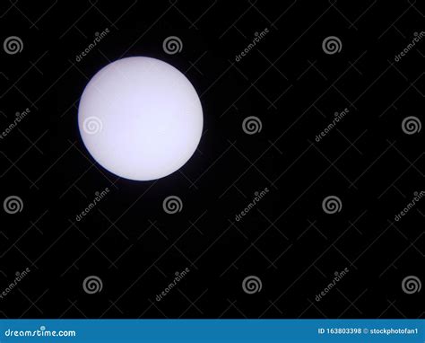 Sun through a Solar Filter and Telescope with Planet Mercury Stock ...