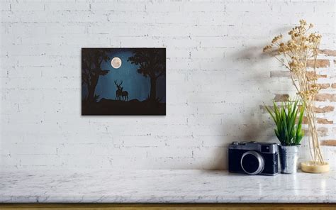 Deer Silhouette Art Print Moon Wall Art Silhouette Art - Etsy