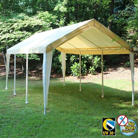 King Canopy Universal 8 Leg 10X20 Carport Canopy w/ TAN/WHITE Cover - Walmart.com - Walmart.com