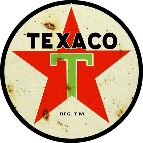 Reproduction Texaco Motor Oil Sign 18 Round - Reproduction Vintage Signs