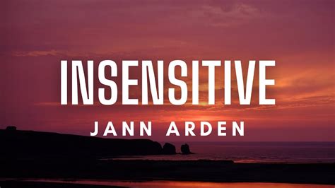 Jann Arden - Insensitive (Lyrics) - YouTube