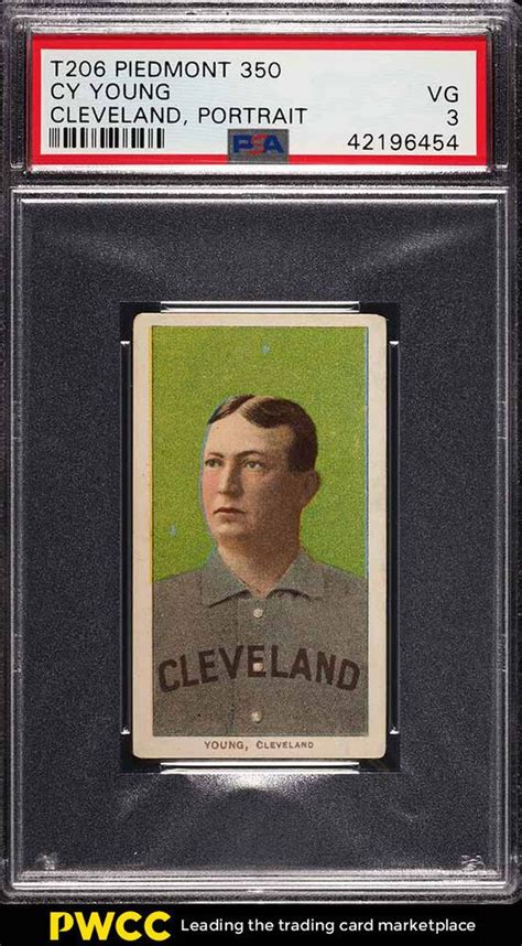 1909-11 T206 Cy Young CLEVELAND, PORTRAIT PSA 3 VG (PWCC) | Cy young, Baseball cards, Sports cards