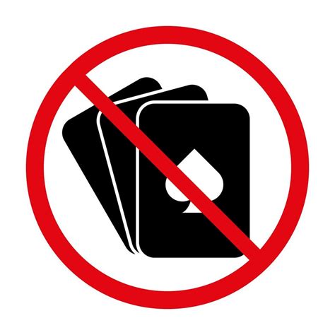 No gambling sign. Playing cards prohibited icon. Vector illustration ...