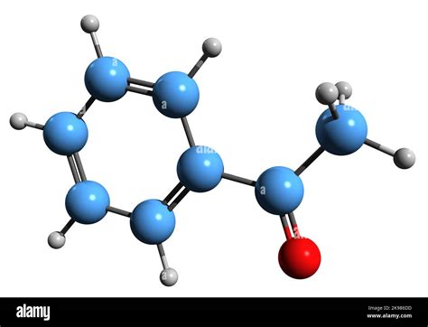 3D image of Acetophenone skeletal formula - molecular chemical ...