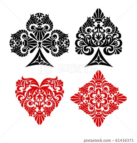 Playing card decorative suit symbols - Stock Illustration [61416371 ...