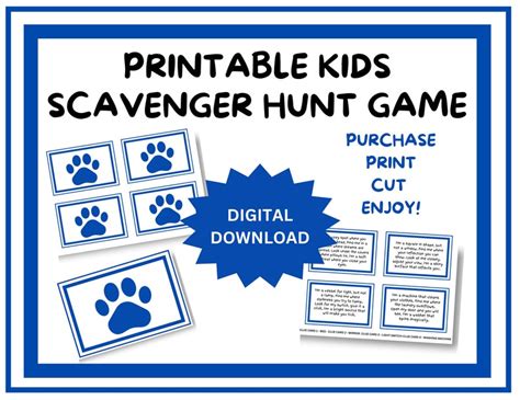 PRINTABLE Scavenger Hunt Games for Kids, Blues Clues Inspired Clue Game, Digital Download Kids ...