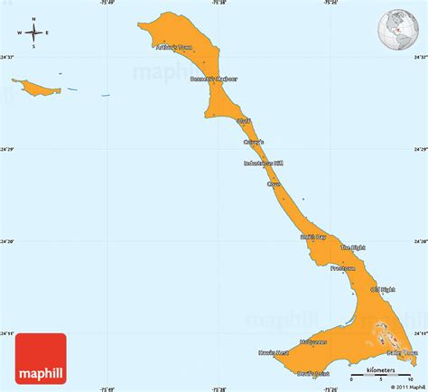 Political Simple Map of Cat Island