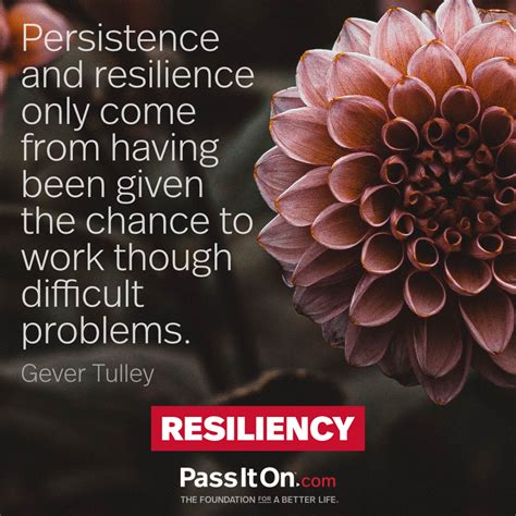 “Persistence and resilience only come from | The Foundation for a Better Life