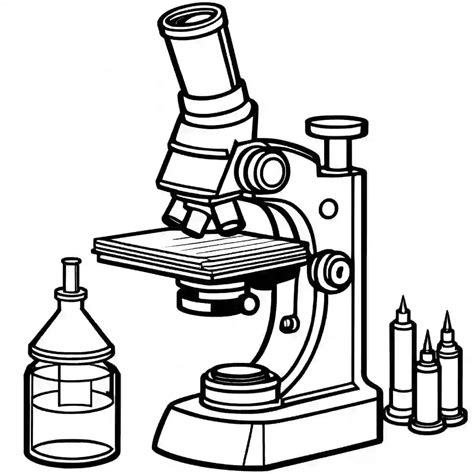 Microscopes Printable Coloring Book Pages for Kids