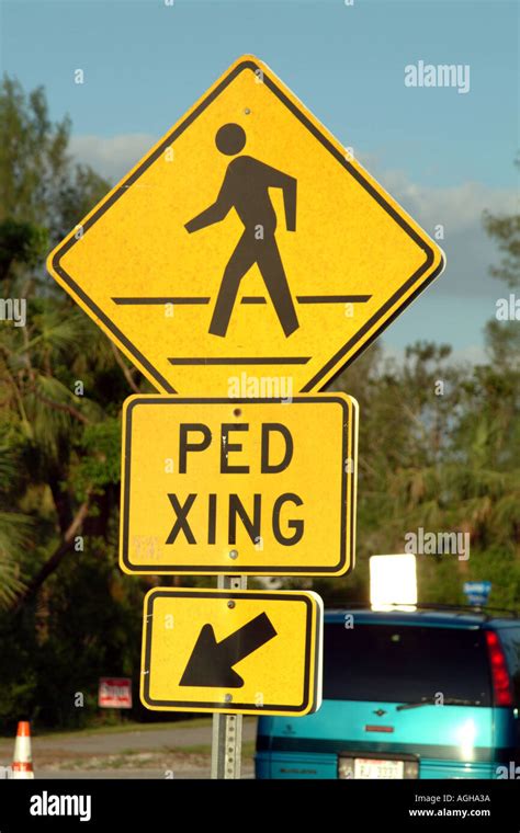 PedXing Ped Xing sign on a Florida street fl USA Stock Photo: 2628153 - Alamy