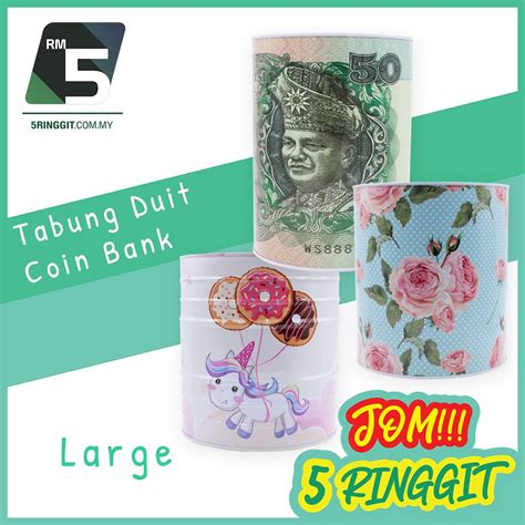 Tabung Duit Malaysia Coin Bank - Tabung Duit Besi Murah - Tak Boleh Buka - Cute Coin Bank Large ...