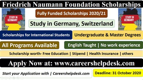 Friedrich Naumann Foundation- Scholarships in Germany 2020/21