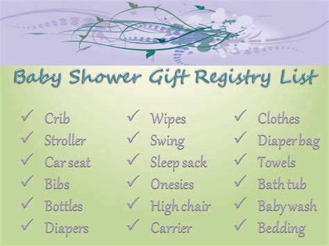 List Of Things To Register For Baby Shower – Baby tickers