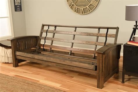 Washington Queen Wood Futon Frame Only Rustic Walnut Finish – Futon World