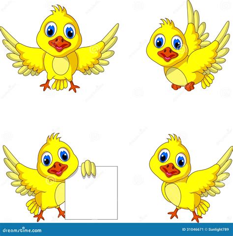 Cute Yellow Bird Cartoon Collection Stock Image - Image: 31046671