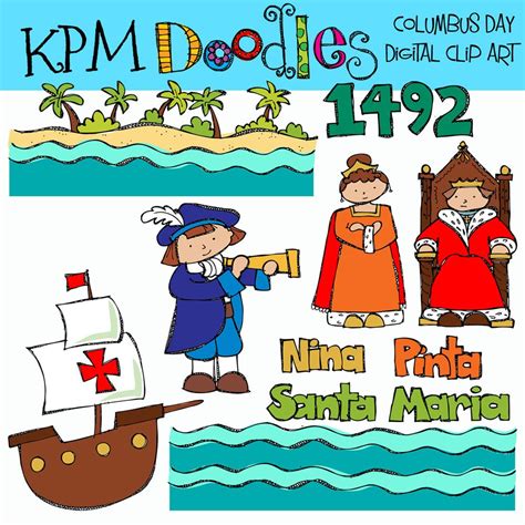 KPM Doodles: Columbus Day Clip art ! | Happy columbus day, Clip art, Columbus day