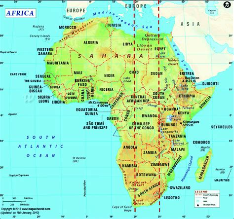 Africa Map With Latitude And Longitude - Allina Madeline