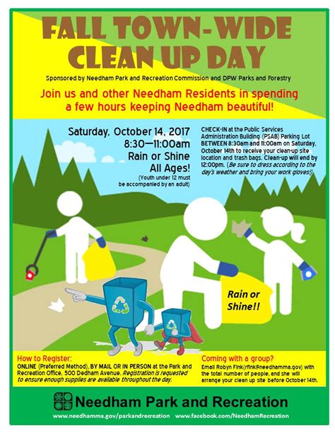 Needham Town-Wide Clean-Up Day: Sat. Oct 14th – Green Needham