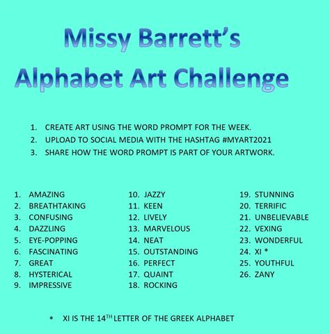 Alphabet Art Challenge | Missy Barrett's Adventures