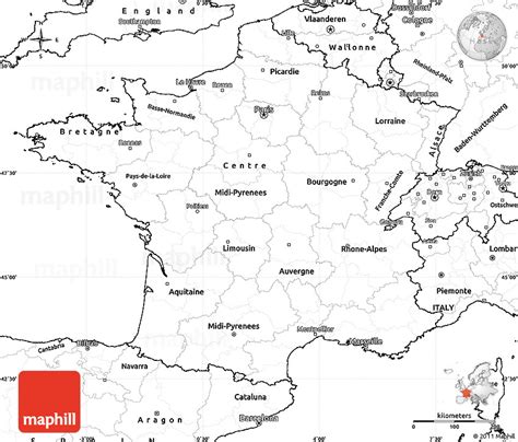 Blank Simple Map of France