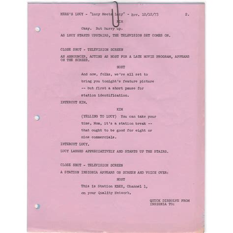 Original Revised Script Pages for Here's Lucy Episode "Lucy Meets Lucy"