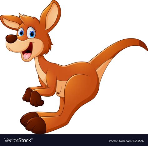 Jumping kangaroo cartoon Royalty Free Vector Image