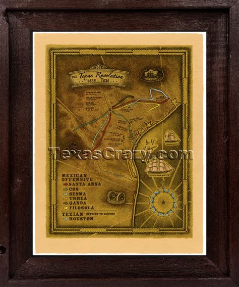 Buy Texas Revolution Map 1835 to 1836 Unique Texas Gifts