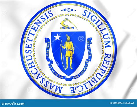 State Seal of the Massachusetts State, USA. Stock Illustration ...