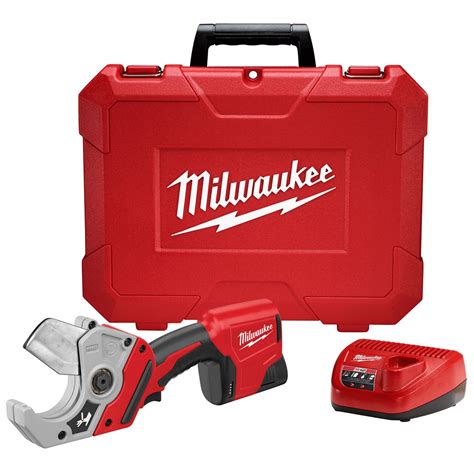 MILWAUKEE, M12™ REDLITHIUM™, 2 in Max. Pipe Dia., Cordless Pipe Cutter Kit - 4PKV3|2470-21 ...