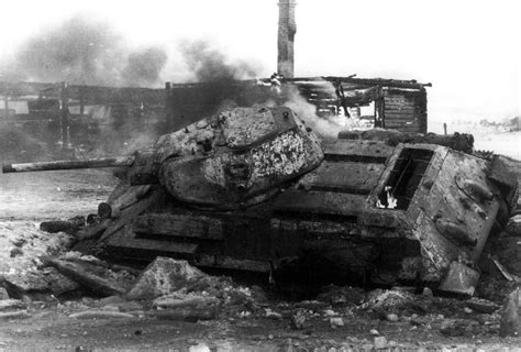 Burning T-34 model 1941 medium tank 3 | World War Photos