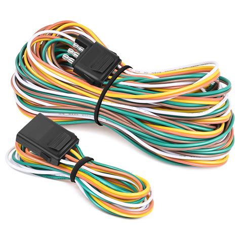 Buy Nilight - 10039W 4 Pin Flat Trailer Wiring Harness Kit 18AWG 25Feet ...