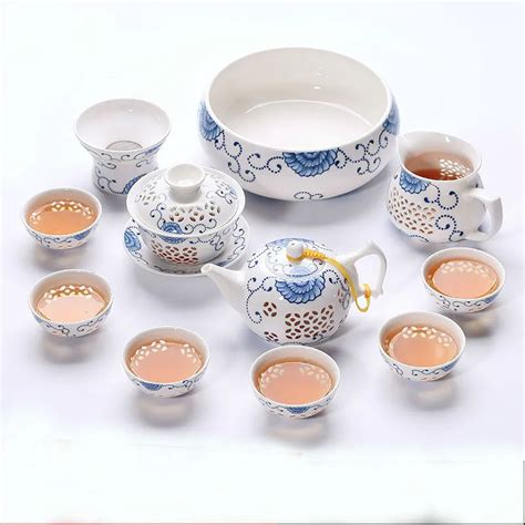 Creative Delicate Blue And White Ceramic Teapot Teacup Porcelain Chinese Kung Fu Tea Set ...