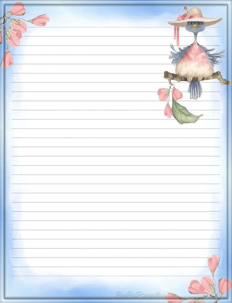 Blue Bird lined | Free printable stationery, Printable stationery, Printable lined paper