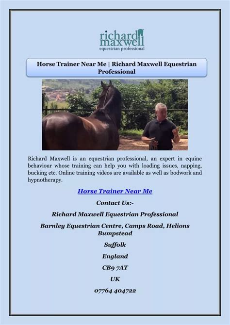 PPT - Horse Trainer Near Me | Richard Maxwell Equestrian Professional ...