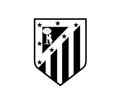 Atletico de Madrid Club Symbol Logo Black La Liga Spain Football Abstract Design Vector ...