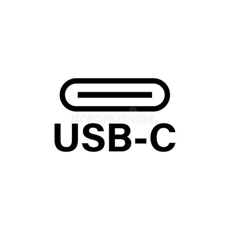 USB Type C or USB 4 Connector Cable Icon Vector Stock Vector - Illustration of device, plug ...